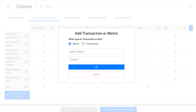 Add Transaction or Metric