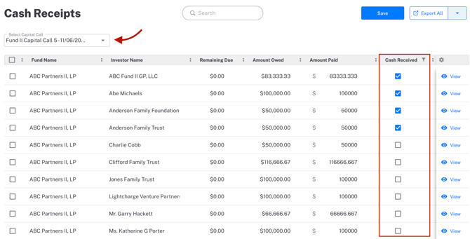 Cash Receipts