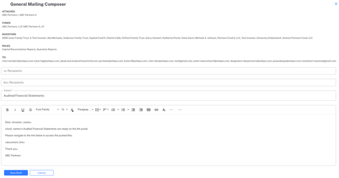 general mailing composer